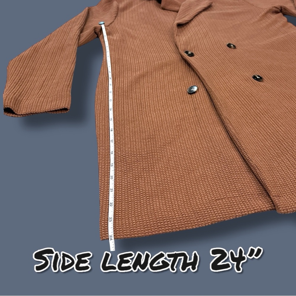 ✨HP✨EUC (Worn Once) Vernacular Waffle Knit Trench Style Cardigan. Size Small - Picture 5 of 14